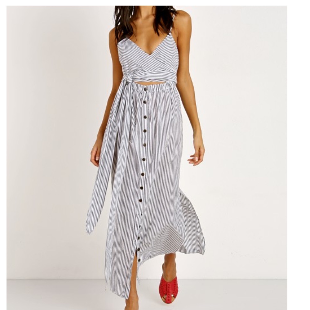 Mara Hoffman Thora Stripe Wrap Front Dress - Picture 2 of 11